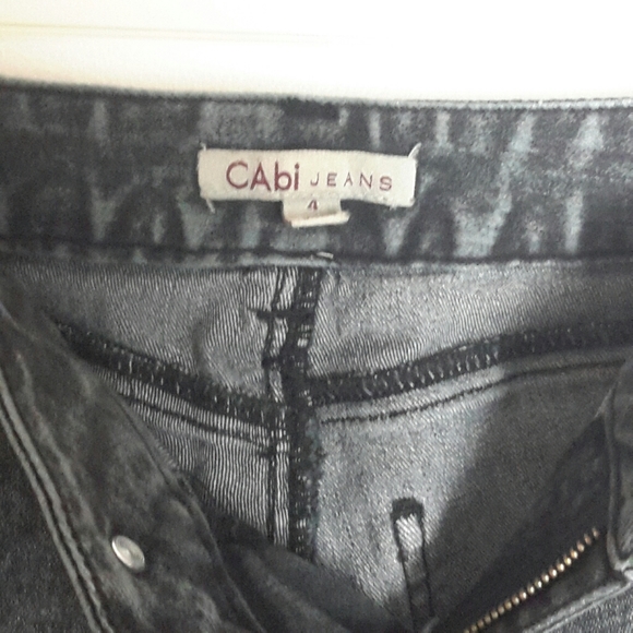 Cabi Jean Slim Skinny Gray Acid Faux Front  Pkts 4 - Picture 7 of 7
